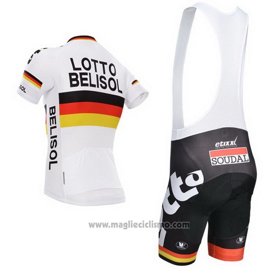 2014 Abbigliamento Ciclismo Lotto Belisol Campion Germania Manica Corta e Salopette